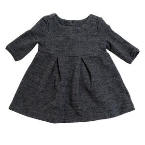 babyGap  Herringbone Dress 12 18 Months Gray Pleated Dress